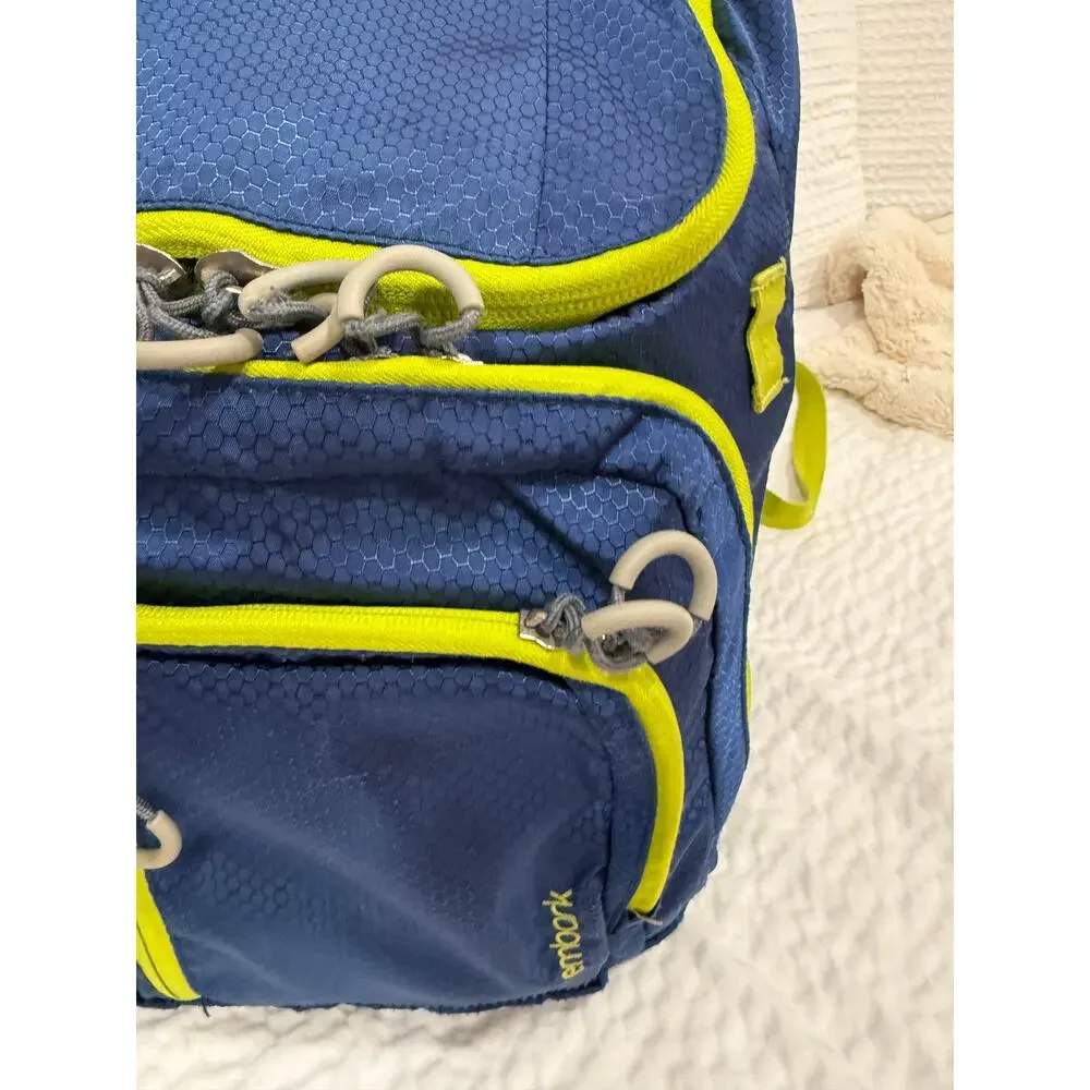 Embark Backpack Laptop School Travel Hiking Navy Lime Multi Pocket Target 18in L